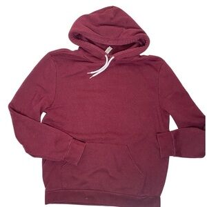 American Apparel Hooded Sweatshirt Peppered Cranberry Maroon Sz 2XL